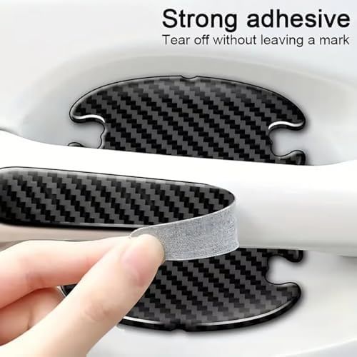 TPU Carbon Fiber Like Car Door Handle Cup Protective Sticker-8 PCS view 4
