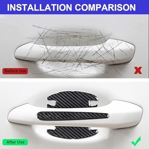 TPU Carbon Fiber Like Car Door Handle Cup Protective Sticker-8 PCS view 6
