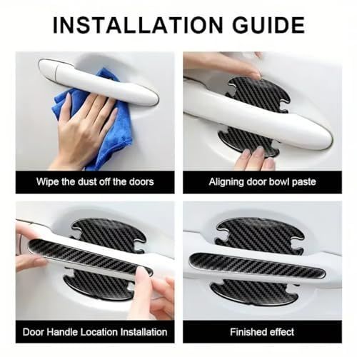 TPU Carbon Fiber Like Car Door Handle Cup Protective Sticker-8 PCS view 7