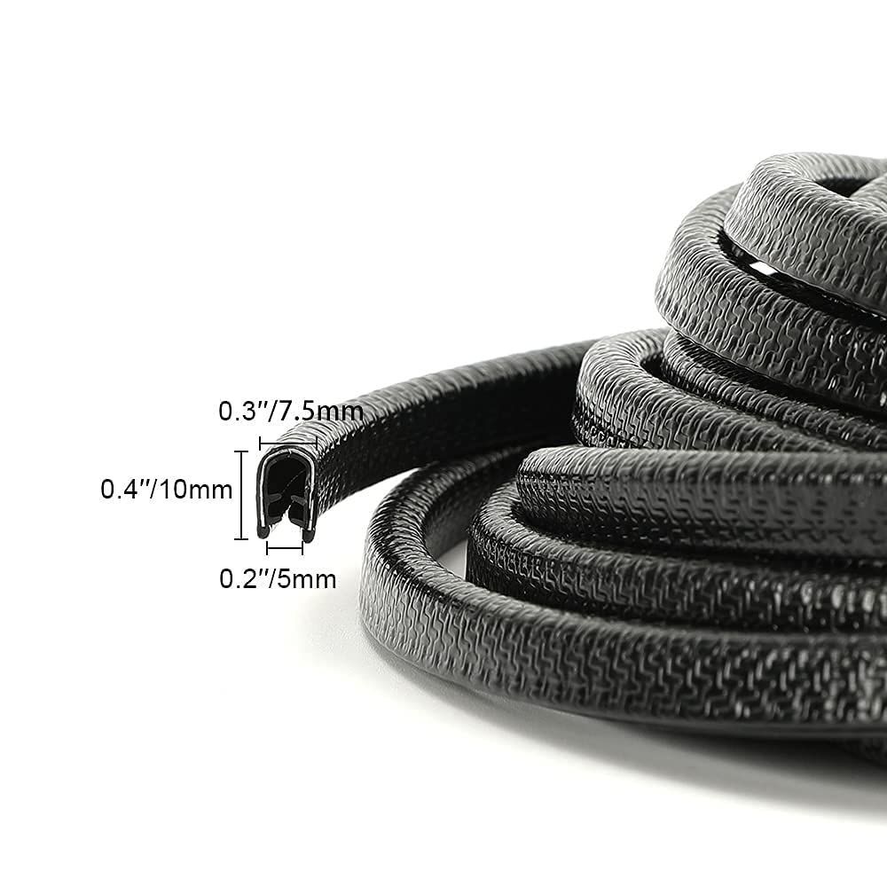 32.8ft No Glue Car Door Edge Guards Black view 5