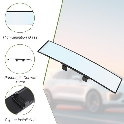 Rear View Mirror, 12 Inch Universal Wide Angle Rear View Mirror Accessories view 4
