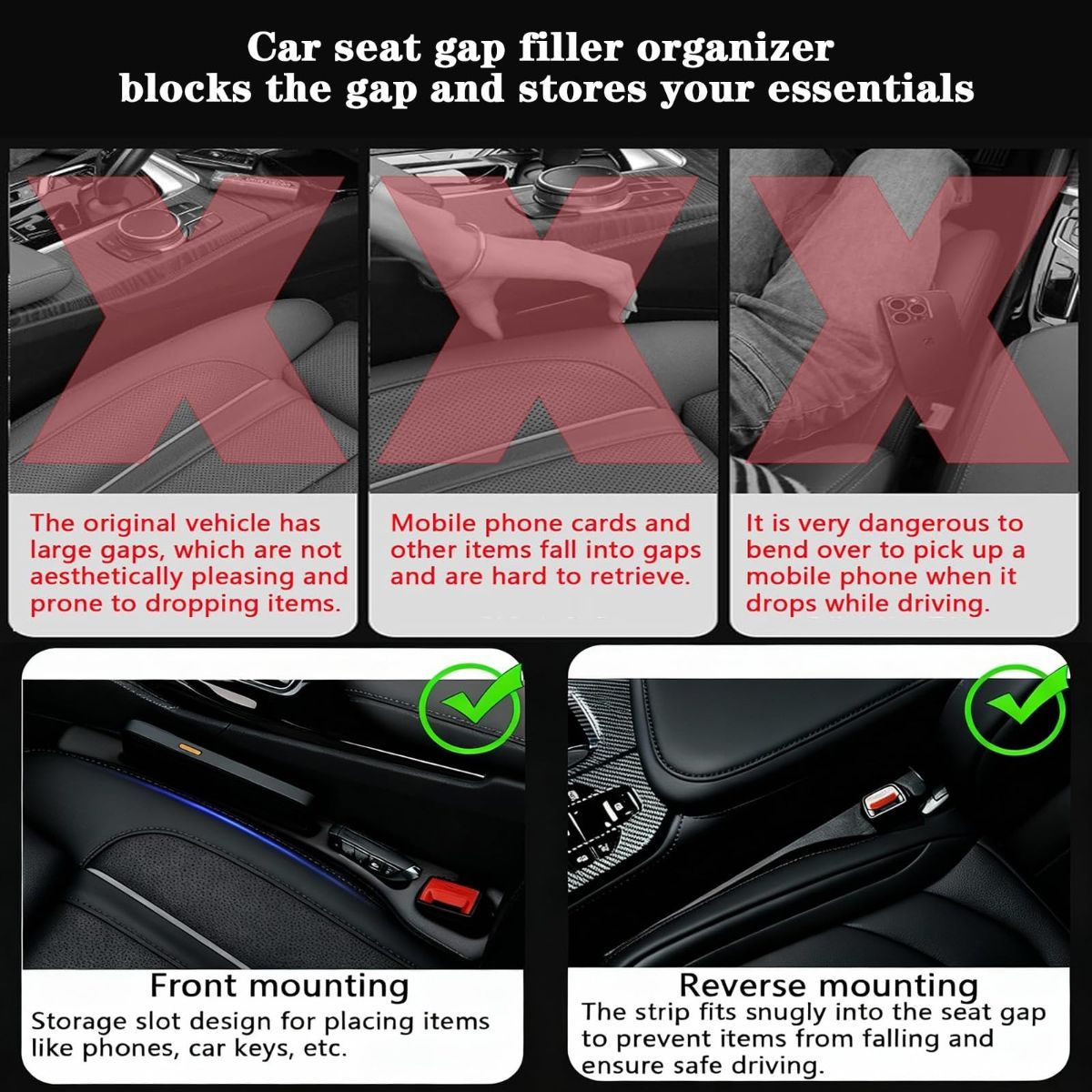 Car Seat Gap Filler Organizer of 2 view 4