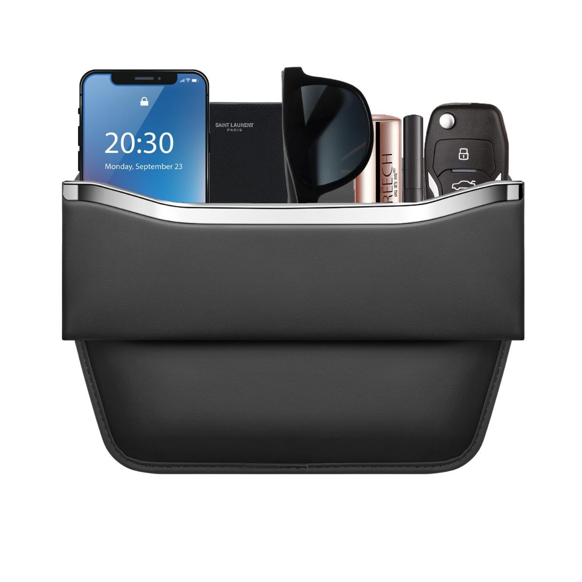 1Pack Car Seat Gap Filler Organizer - Leather Console Side Pocket Seat Storage — image 1