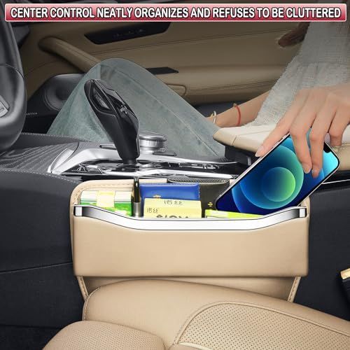 2Pack Car Seat Gap Filler Organizer - Leather Console Side Pocket Seat Storage view 5