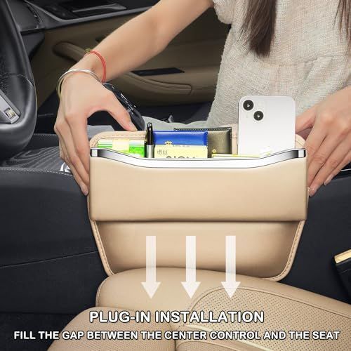 2Pack Car Seat Gap Filler Organizer - Leather Console Side Pocket Seat Storage view 7