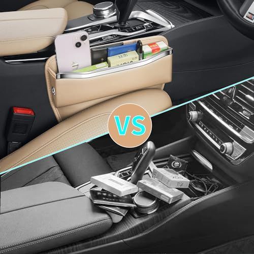 1Pack Car Seat Gap Filler Organizer - Leather Console Side Pocket Seat Storage view 3