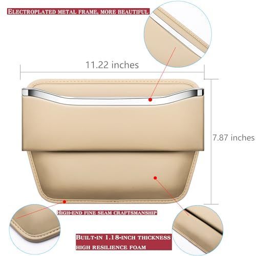 1Pack Car Seat Gap Filler Organizer - Leather Console Side Pocket Seat Storage view 4