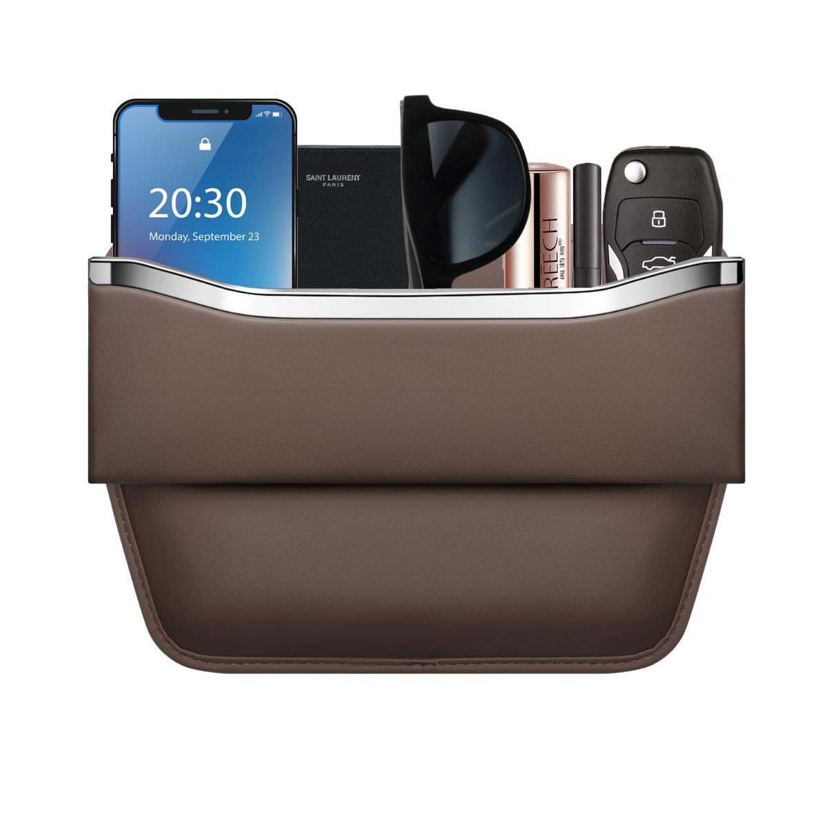 1Pack Car Seat Gap Filler Organizer - Leather Console Side Pocket Seat Storage view 12
