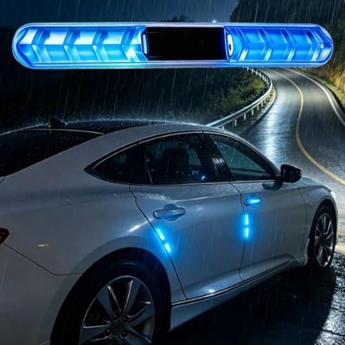 6 Pcs Car Door LED Warning Light Flashing Signal Safety Wireless Lamp Wireless view 2