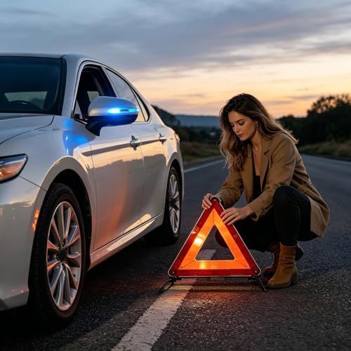 6 Pcs Car Door LED Warning Light Flashing Signal Safety Wireless Lamp Wireless view 3