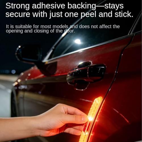 6 Pcs Car Door LED Warning Light Flashing Signal Safety Wireless Lamp Wireless view 4