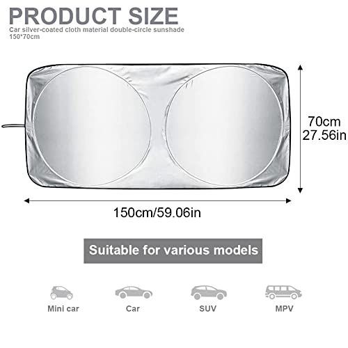 150x70cm Car Windscreen Sun Shade Front Windshield Sunshade Foldable Cover view 2