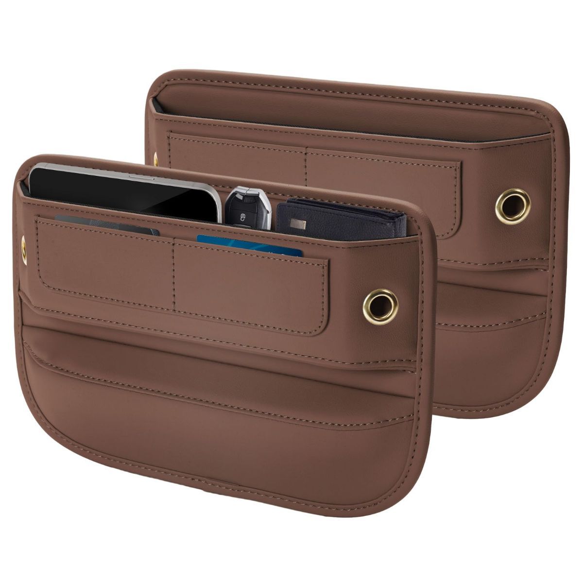 Universal Fit Premium Leather Car Seat Gap Filler Organizer — image 1