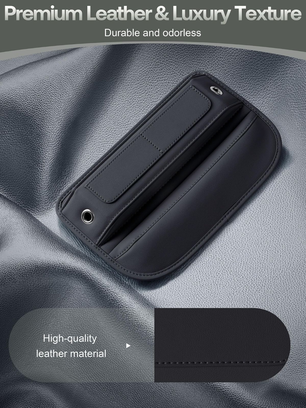 Universal Fit Premium Leather Car Seat Gap Filler Organizer view 6