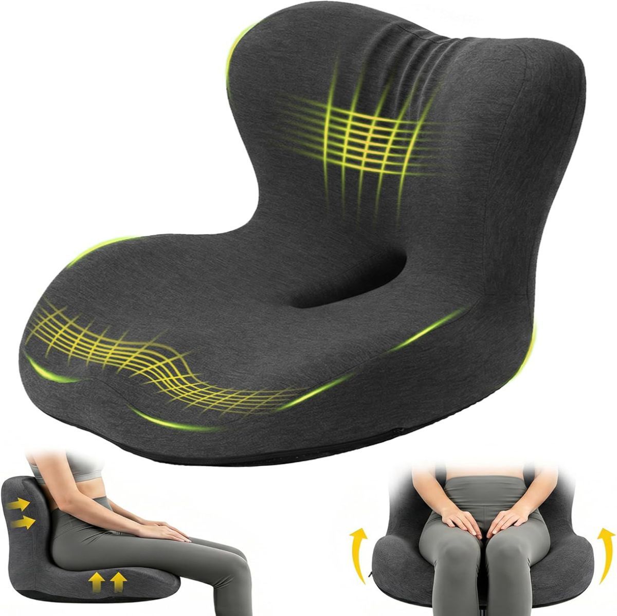 Memory Foam Seat Cushion for Office Chair - Sciatica Pain Relief Coccyx — image 1