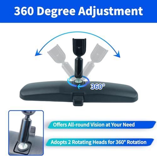 10.5" Interior Rear View Mirror Universal Car Rearview Mirror Anti-Glare Wide view 3