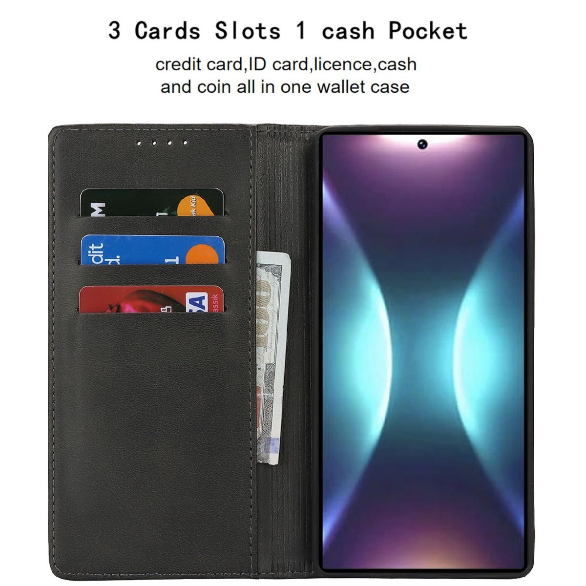 Fit for Samsung Galaxy Wallet Case with Card Holder for Women Men| Premium PU view 3