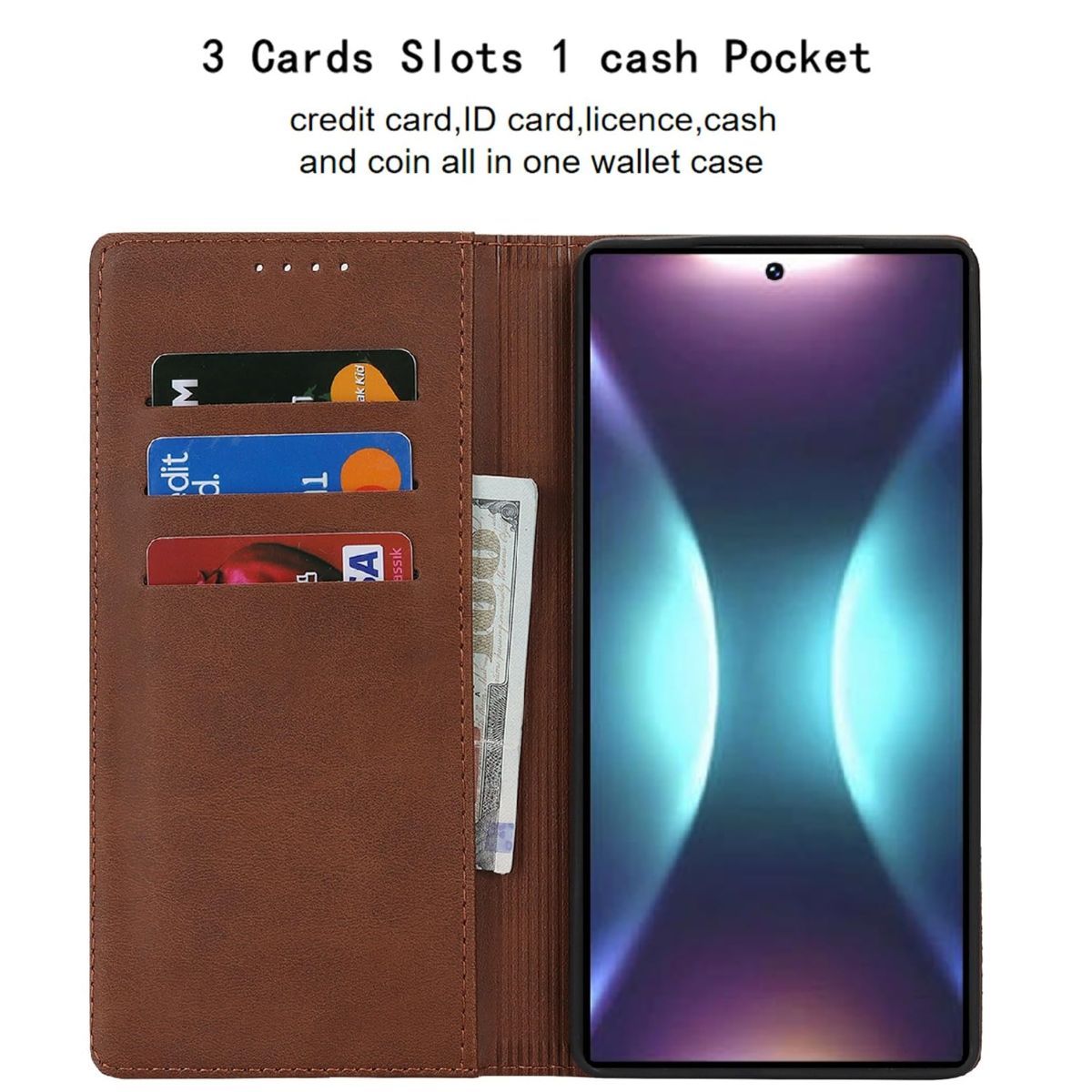 Fit for Samsung Galaxy Wallet Case with Card Holder for Women Men| Premium PU view 3