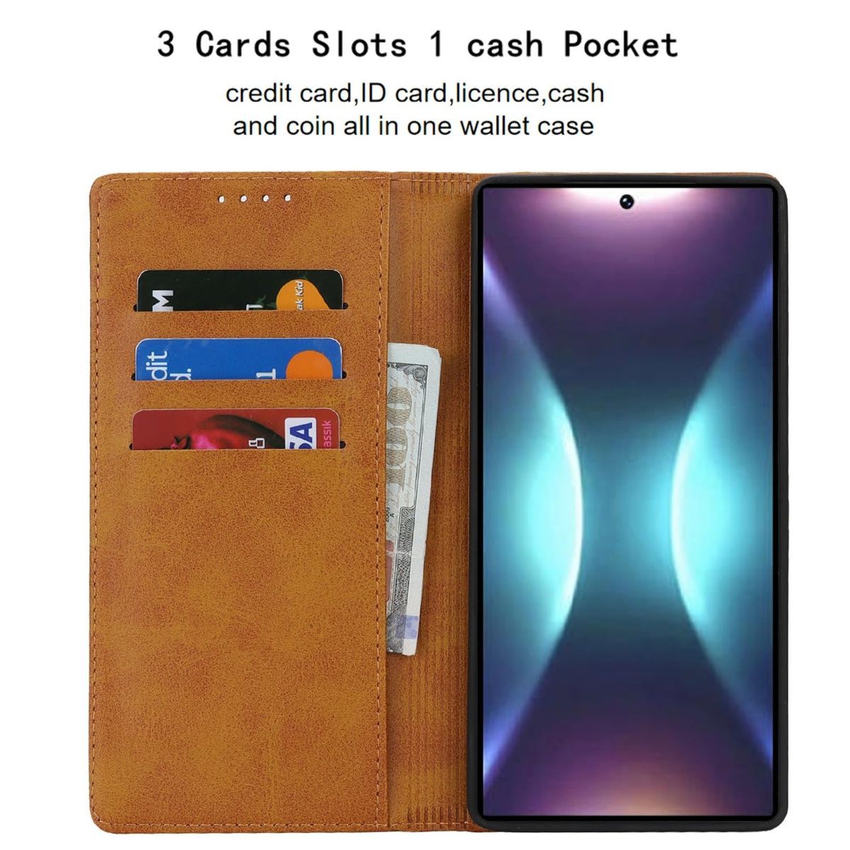Fit for Samsung Galaxy Wallet Case with Card Holder for Women Men| Premium PU view 3