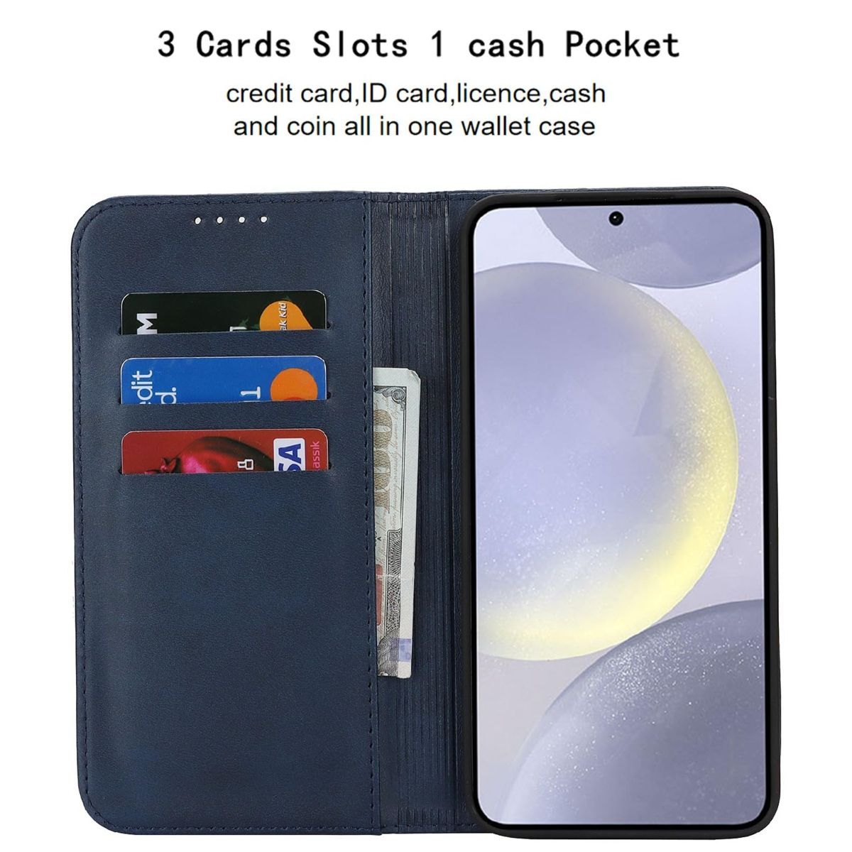 Fit for Samsung Galaxy Wallet Case with Card Holder for Women Men| Premium PU view 3