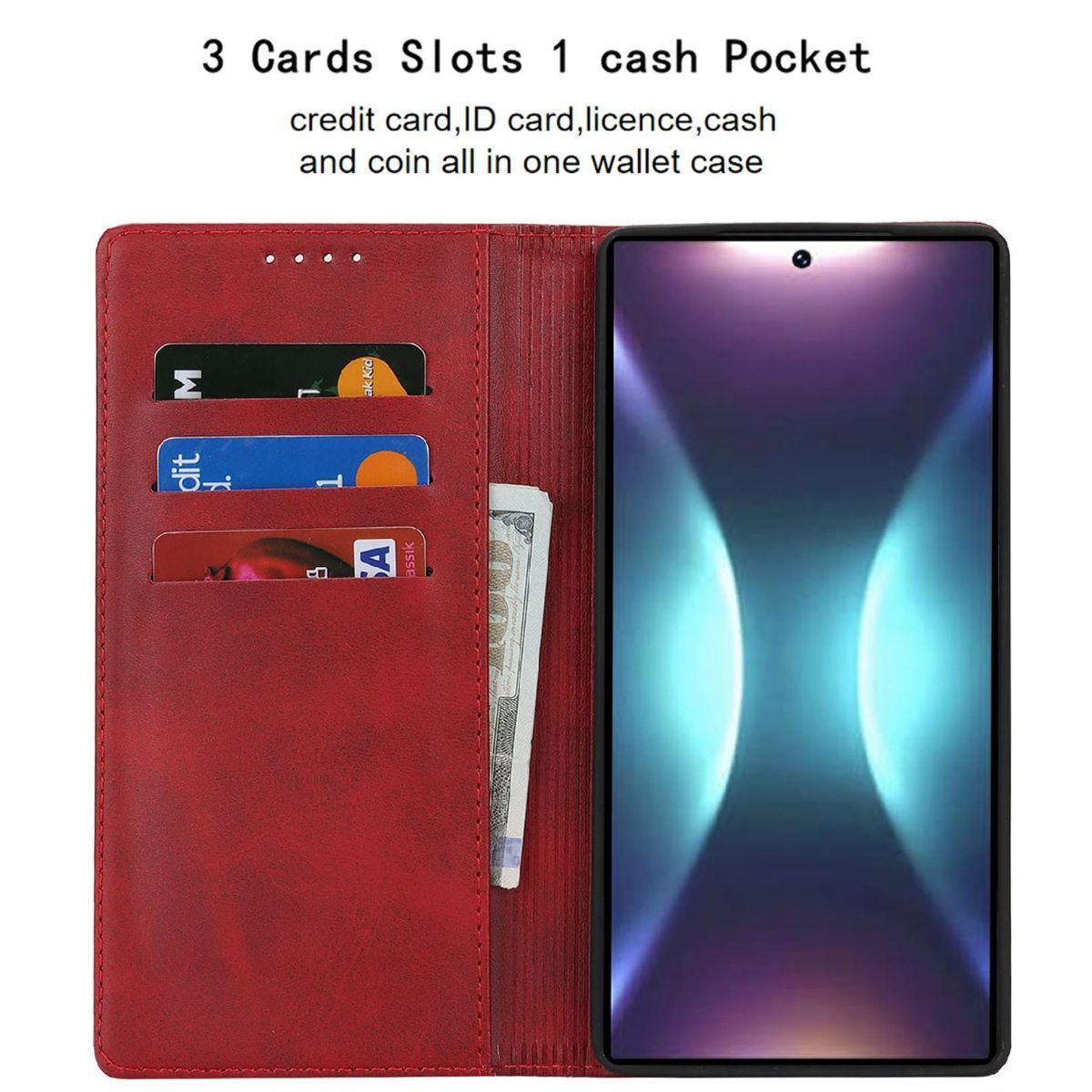 Fit for Samsung Galaxy Wallet Case with Card Holder for Women Men| Premium PU view 3