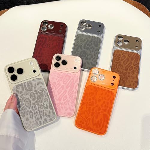 For iPhone Case,Cheetah Print，Orange Fashion Leopard Design,Crystal Camera view 3