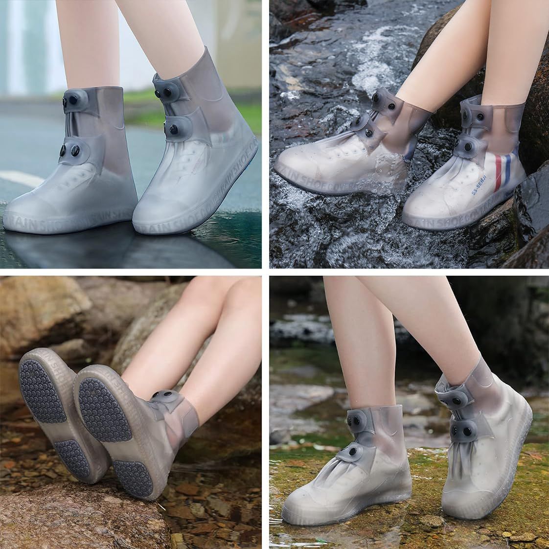 Rain Boot Covers Waterproof Rain Shoe Covers Silicone Shoe Protector Overshoes view 7
