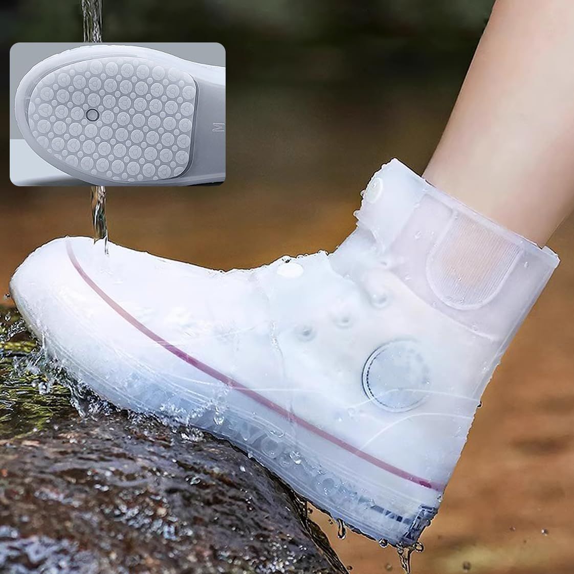 Rain Boot Covers Waterproof Rain Shoe Covers Silicone Shoe Protector Overshoes view 8
