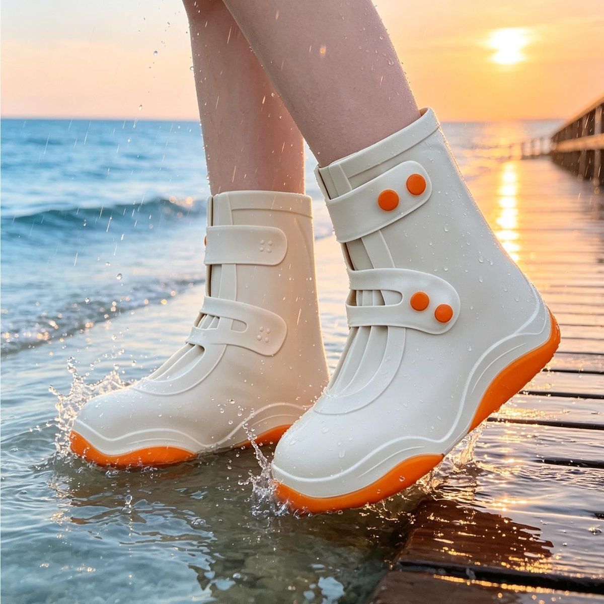 Sturdy Rain Shoe, Covers Thickened Silicone, High-top Waterproof Lawn Sturdy view 9