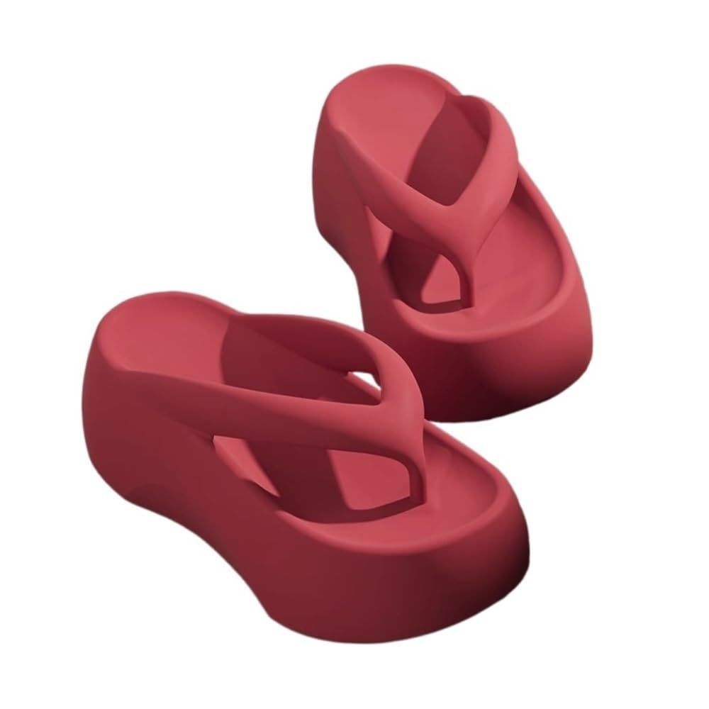 Sandals, 7CM Thick Sole Height-Increasing Flip Flops for Women, Summer Comfort view 4