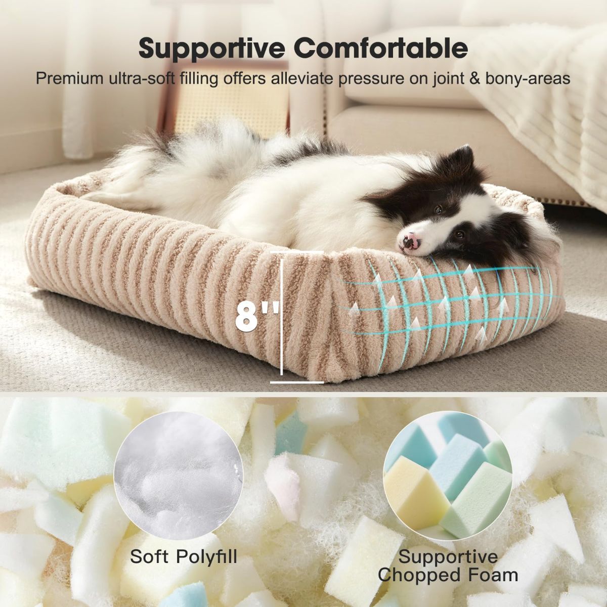 Dog Bed Soft Dog Bed Rabbit Velvet Dog Bed Teddy Fabric Dog Bed Cozy Dog Bed view 4