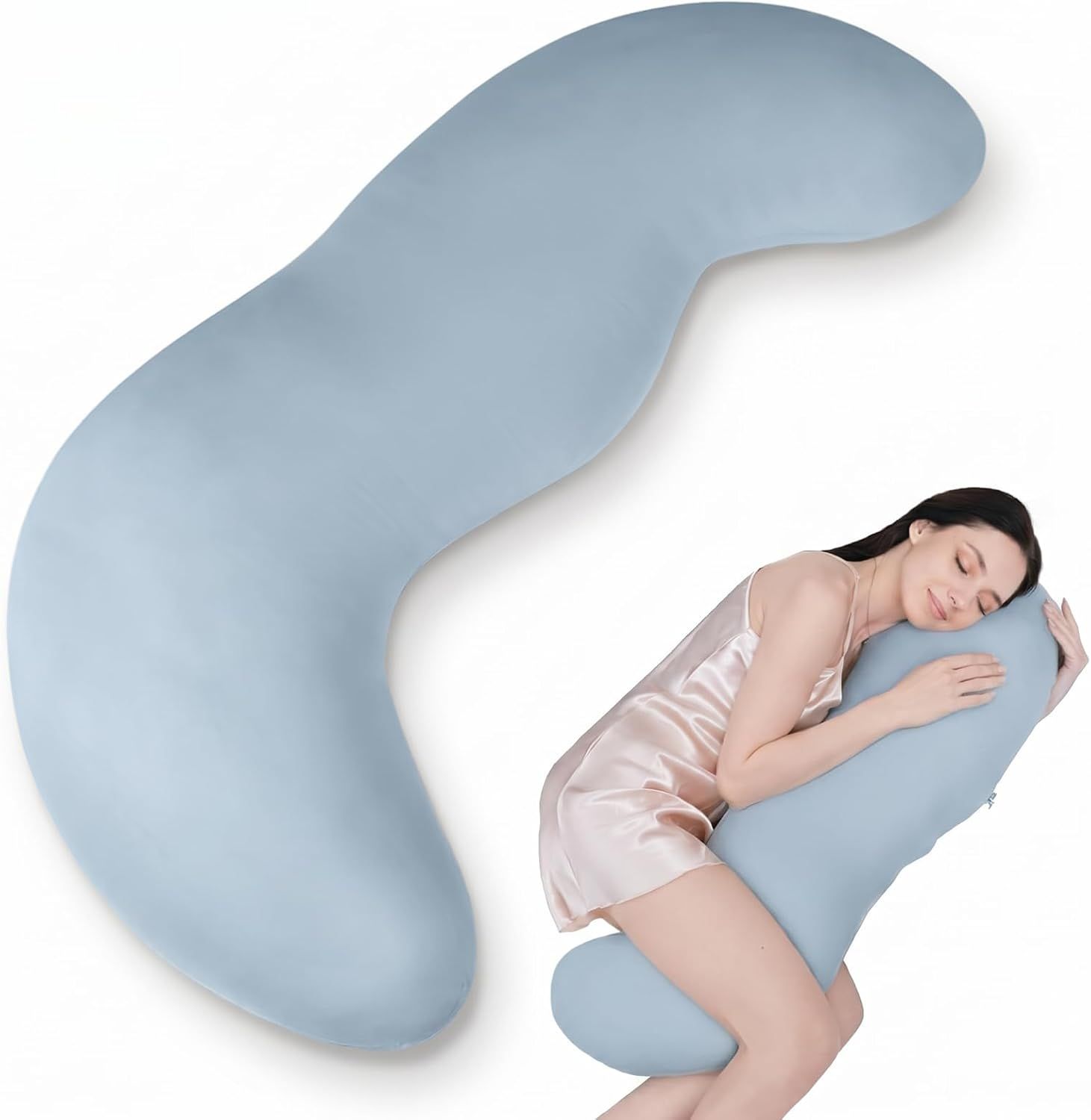 Pea Pod Shape Body Pillow for Adults Full-Body Support Side Sleeper Pillow — image 1