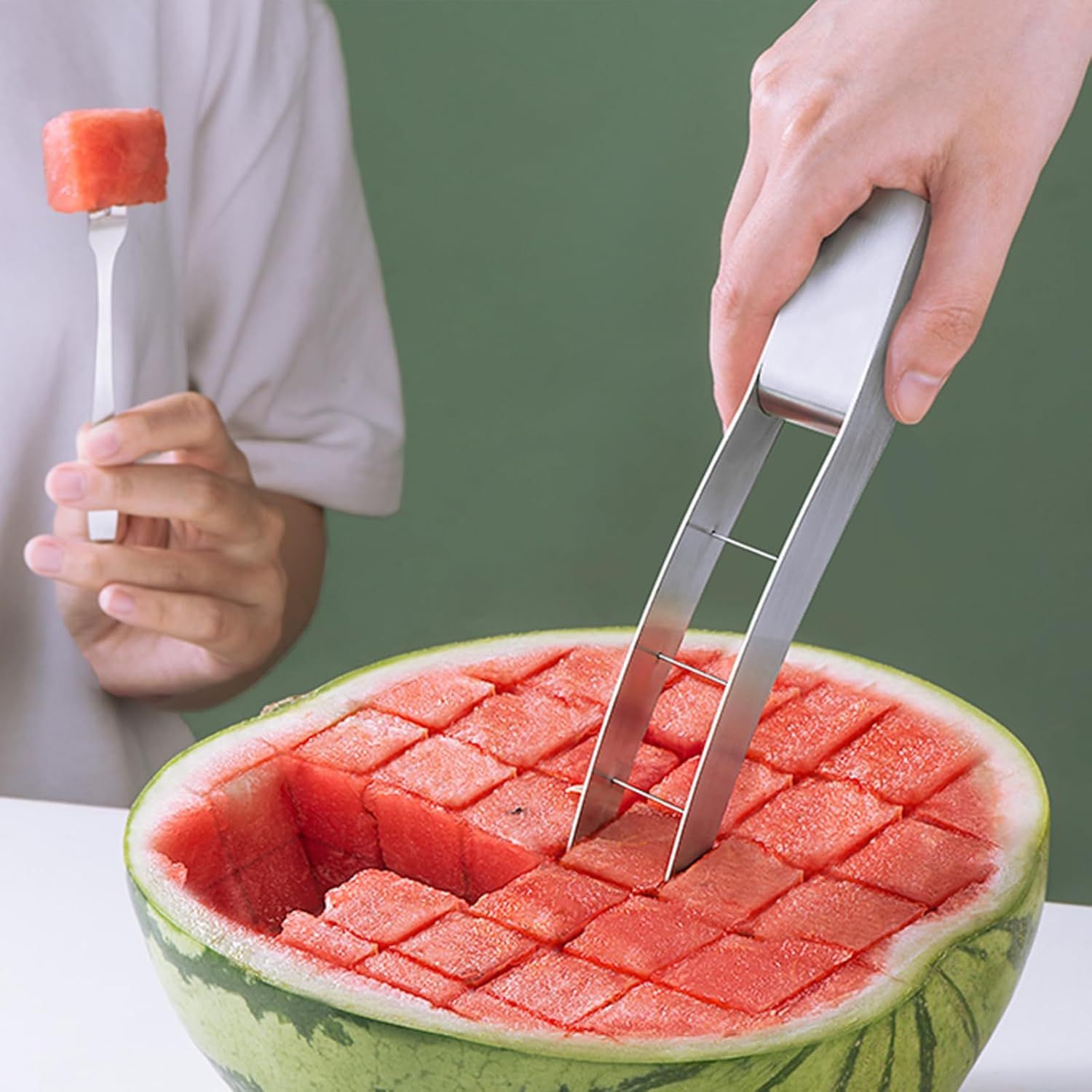 Stainless Steel Watermelon Cube Cutter Slicer — image 1