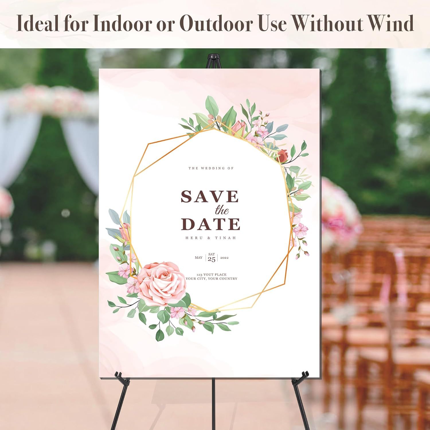 Portable Folding Metal Tripod Easel for Wedding Signs view 2