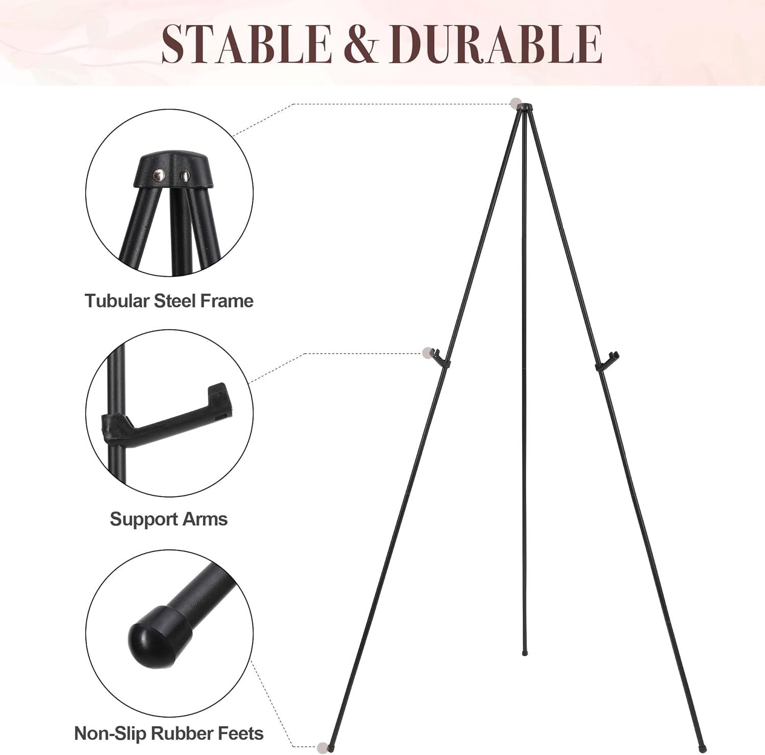 Portable Folding Metal Tripod Easel for Wedding Signs view 3