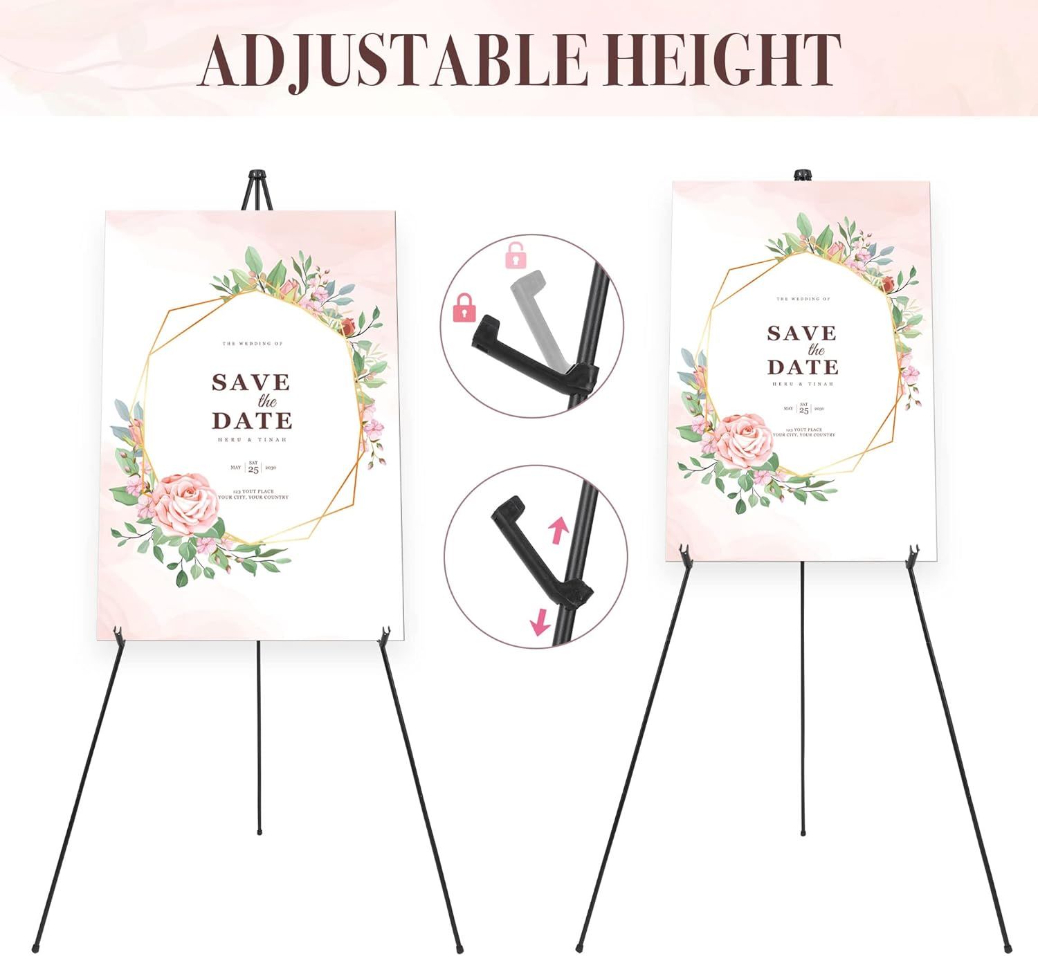 Portable Folding Metal Tripod Easel for Wedding Signs view 4