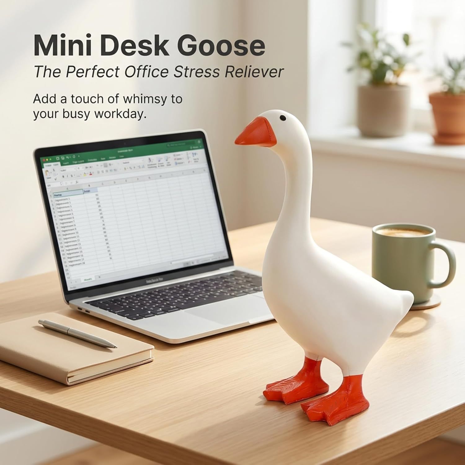 Magnetic Goose Figurine for Desk & Entryway view 4