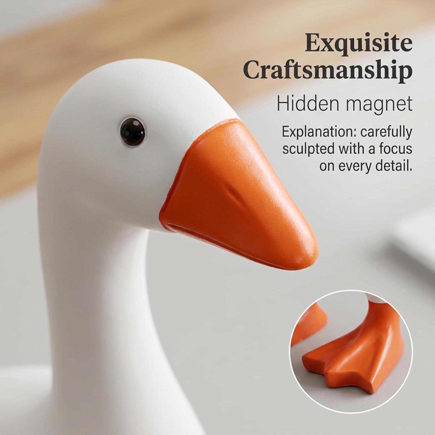 Magnetic Goose Figurine for Desk & Entryway view 5