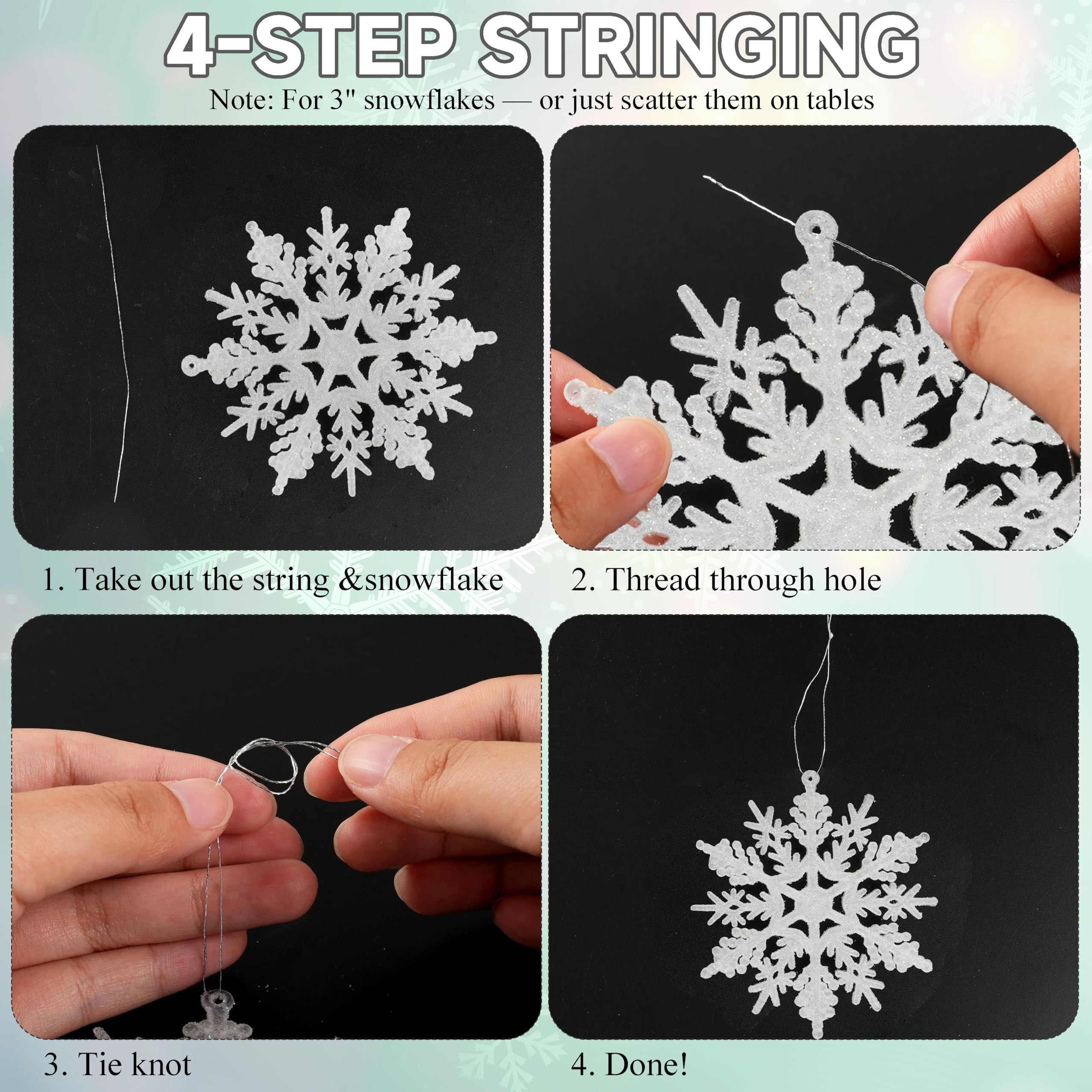 Festive Snowflake Ornaments for Christmas Tree view 5