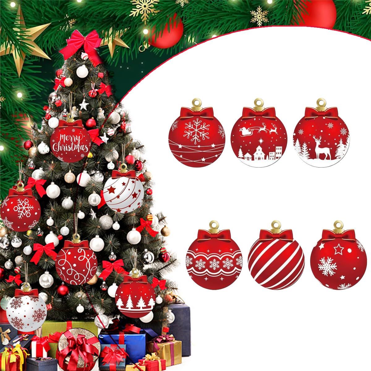 Festive Hanging Christmas Ornament Set for Decorating Trees and Holiday Spaces view 3