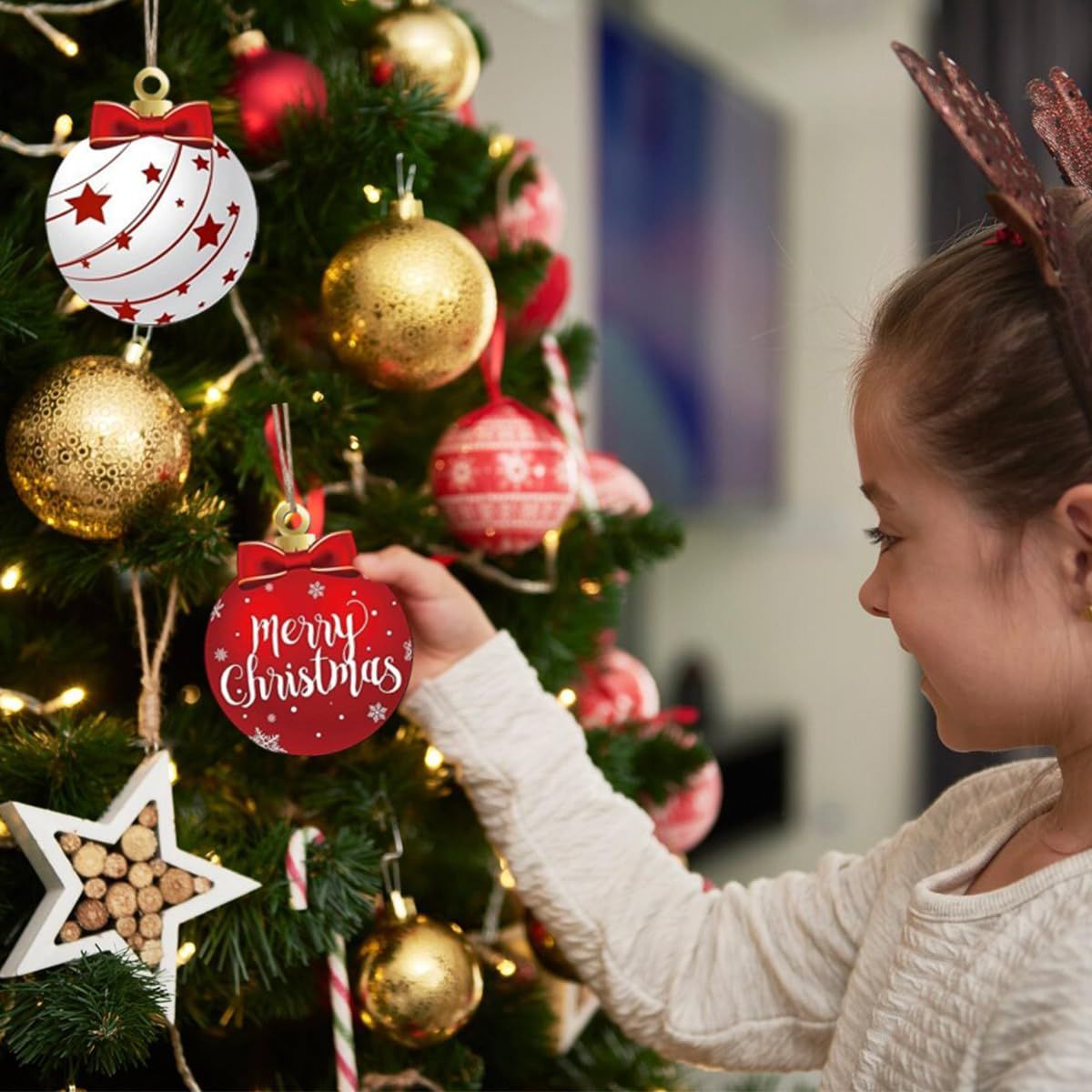 Festive Hanging Christmas Ornament Set for Decorating Trees and Holiday Spaces view 6