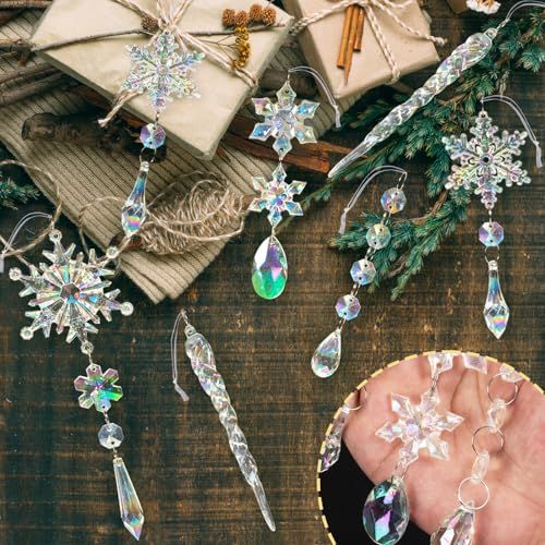 18-Piece Crystal Ornaments Set for Christmas Tree view 3