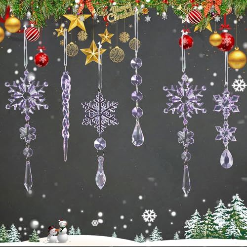 18-Piece Crystal Christmas Ornament Set for Tree, Party & New Year Decor (purple) view 2