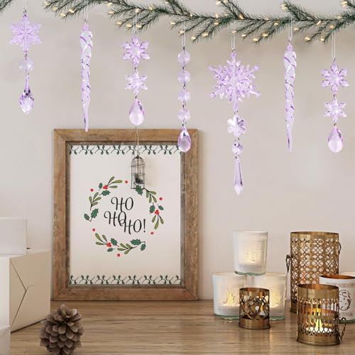18-Piece Crystal Christmas Ornament Set for Tree, Party & New Year Decor (purple) view 4