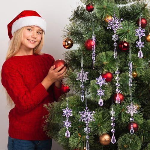 18-Piece Crystal Christmas Ornament Set for Tree, Party & New Year Decor (purple) view 6