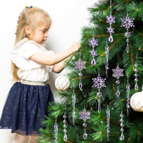 36PCS Acrylic Christmas Snowflake & Icicle Ornaments for Xmas Tree view 7