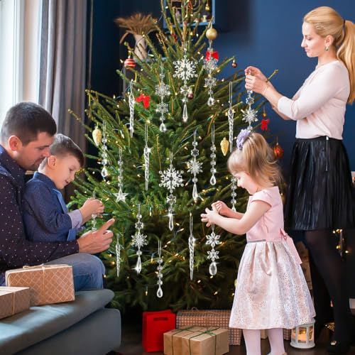18-Count Clear Acrylic Christmas Ornaments for Tree view 2