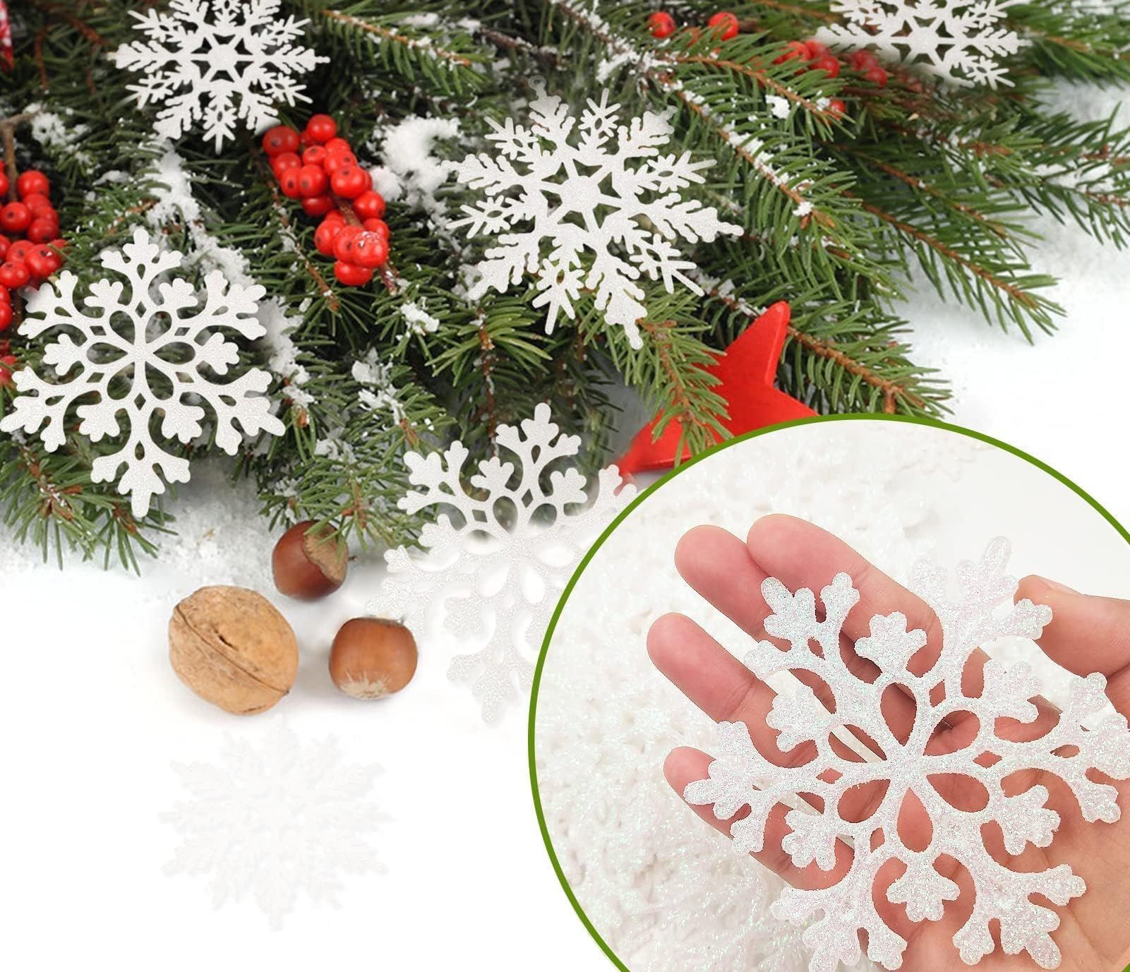 Sparkling Snowflake Ornaments for Christmas Tree view 2