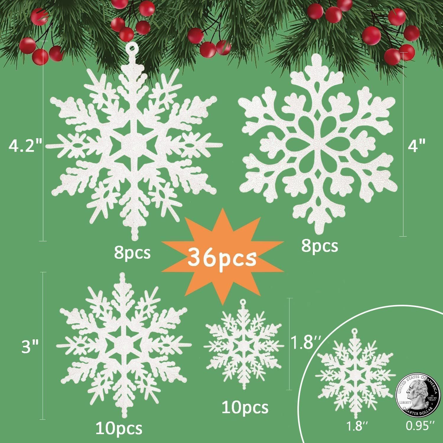 Sparkling Snowflake Ornaments for Christmas Tree view 4