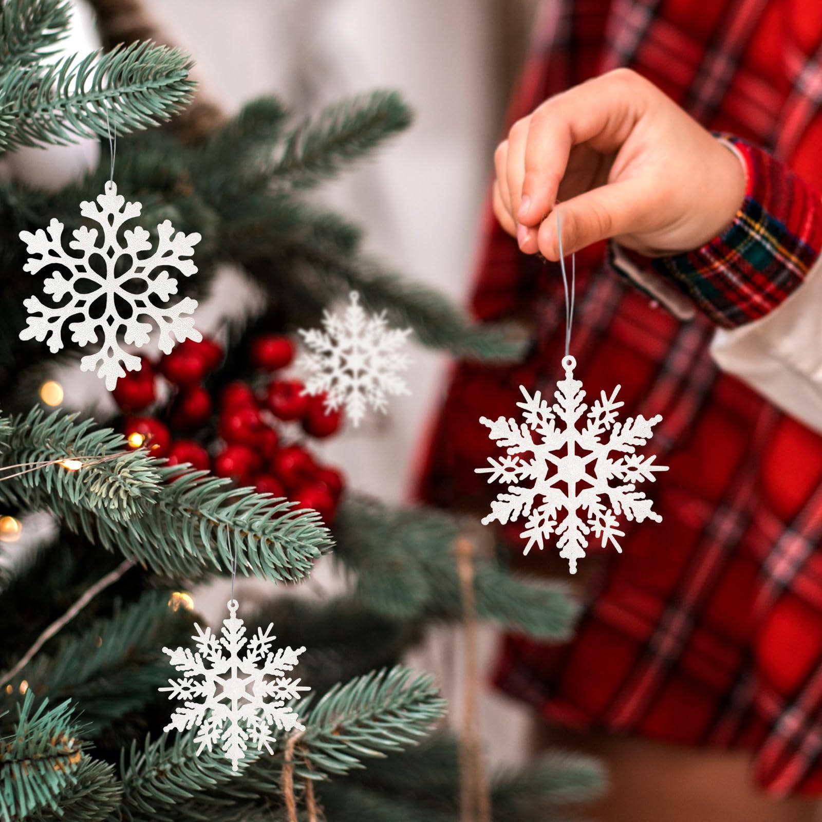 Sparkling Snowflake Ornaments for Christmas Tree view 6